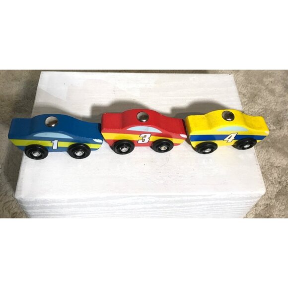 Melissa & Doug Wooden Magnetic Cars #1 #3 #4 Race Car Replacements - Picture 6 of 7